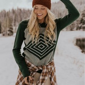 *LAST CHANCE* ROOLEE green diamond sweater